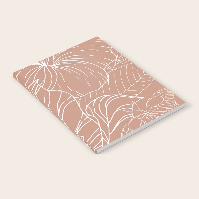 Floral, Butterfly Art, Line Drawing, Terracotta Notebook Gallery Image 1