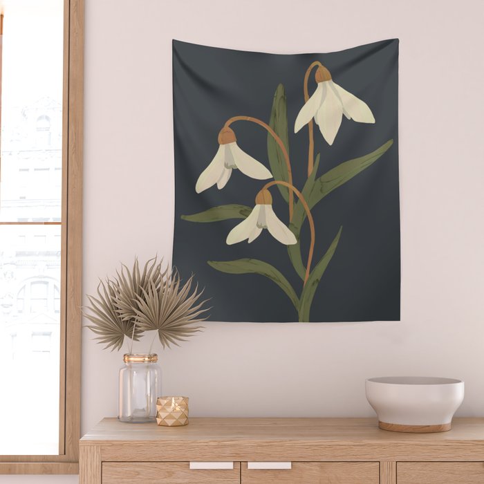 Snowdrops Wall Tapestry Gallery Image 2