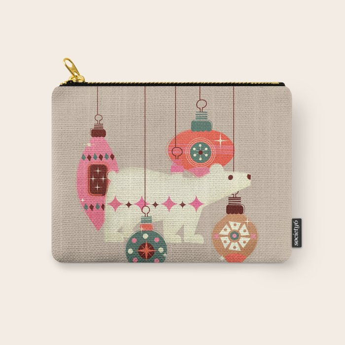 Festive Baubles With A Polar Bear Carry All Pouch Gallery Image 1
