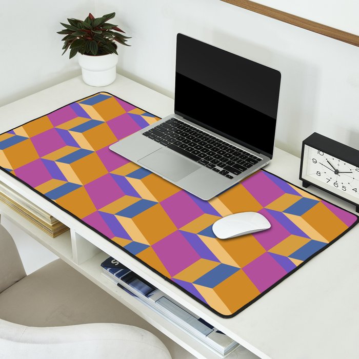 Cuboid Geometric Abstract Shapes Pattern XXV Desk Mat Gallery Image 2