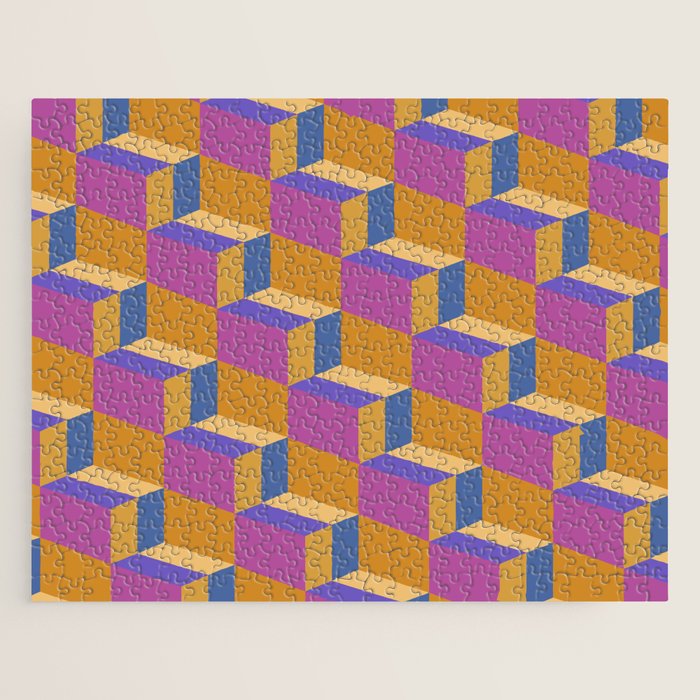 Cuboid Geometric Abstract Shapes Pattern XXV Jigsaw Puzzle Gallery Image 1