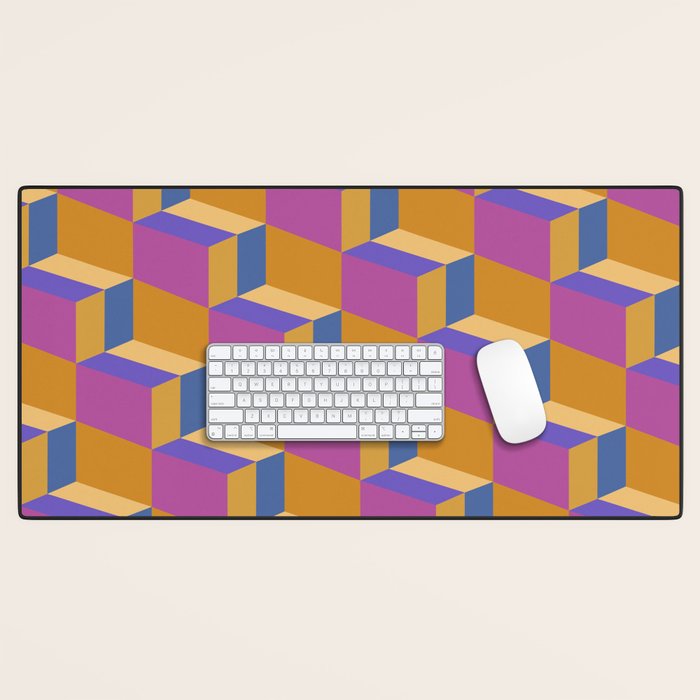 Cuboid Geometric Abstract Shapes Pattern XXV Desk Mat Gallery Image 1