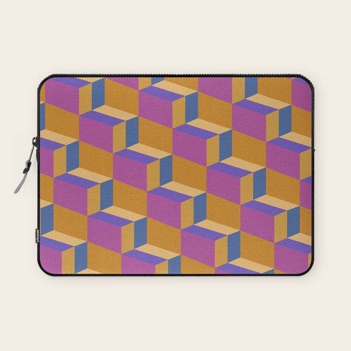Cuboid Geometric Abstract Shapes Pattern XXV Laptop Sleeve Gallery Image 1