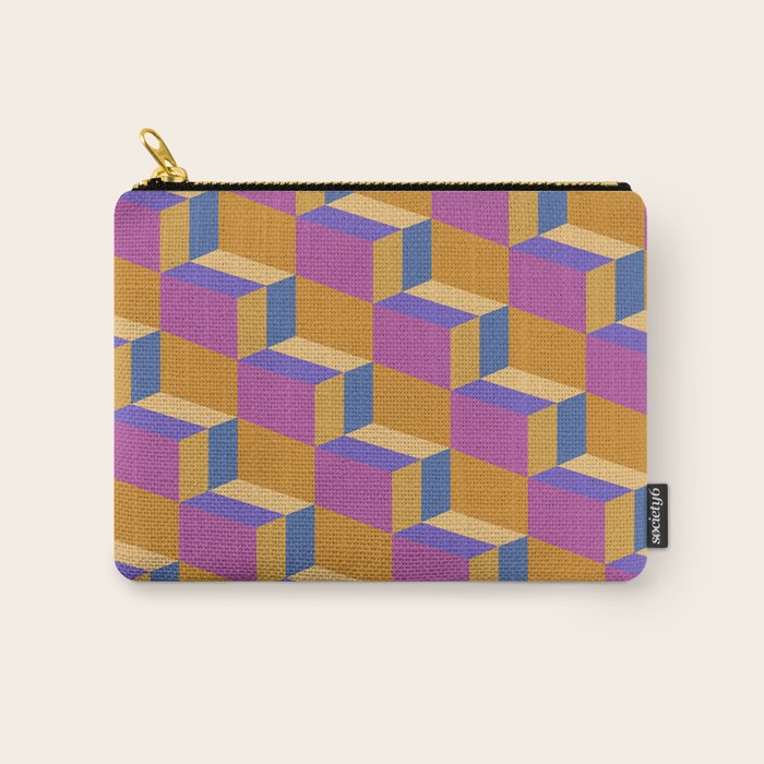 Cuboid Geometric Abstract Shapes Pattern XXV Carry All Pouch Gallery Image 1