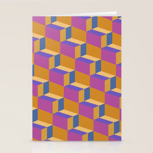 Cuboid Geometric Abstract Shapes Pattern XXV Stationery Card Gallery Image 2