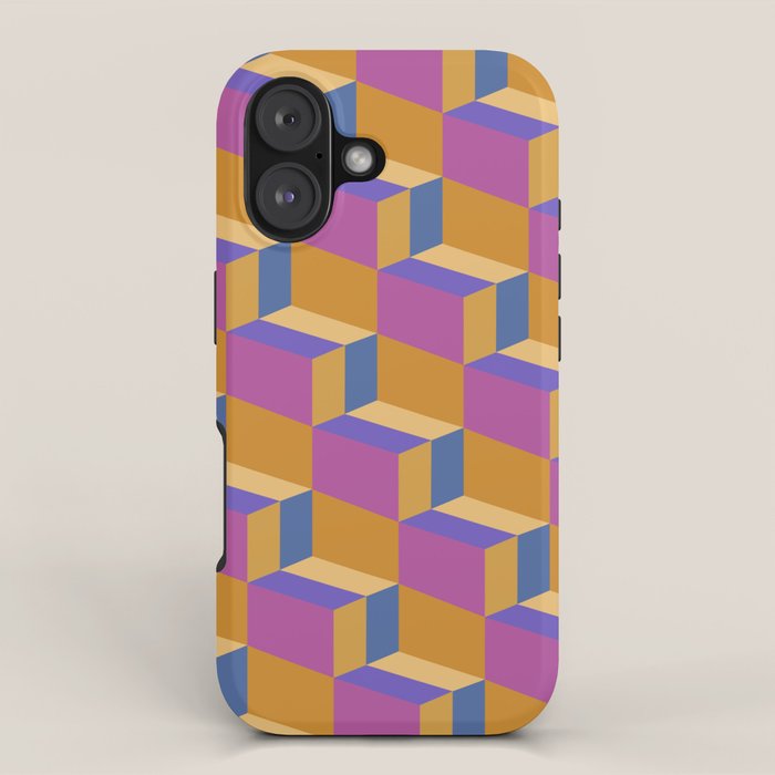 Cuboid Geometric Abstract Shapes Pattern XXV iPhone Case Gallery Image 1