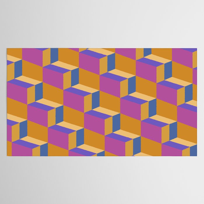 Cuboid Geometric Abstract Shapes Pattern XXV Tablecloth Gallery Image 2