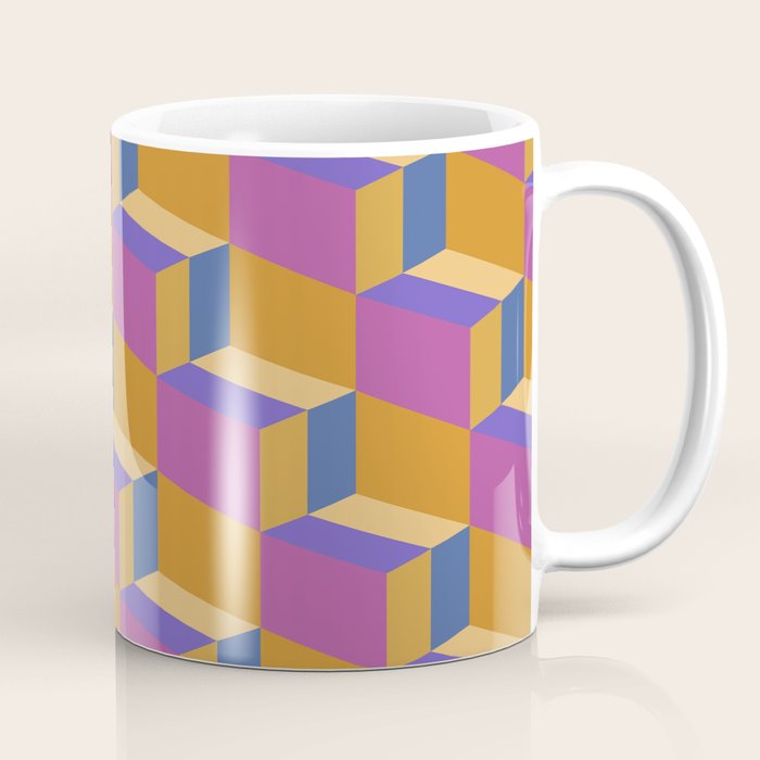 Cuboid Geometric Abstract Shapes Pattern XXV Coffee Mug Gallery Image 1