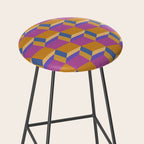 Cuboid Geometric Abstract Shapes Pattern XXV Stool Gallery Image 2