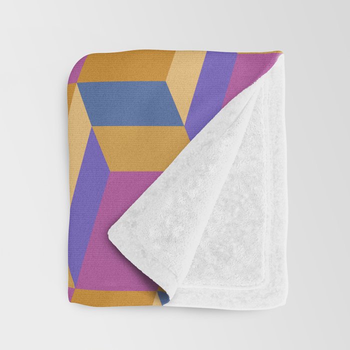 Cuboid Geometric Abstract Shapes Pattern XXV Throw Blanket Gallery Image 3