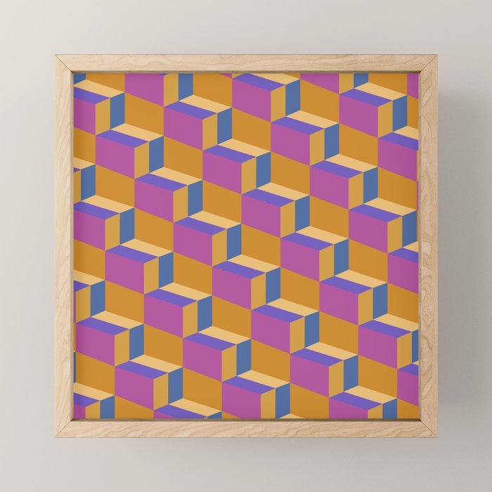 Cuboid Geometric Abstract Shapes Pattern XXV Mini Art Print Gallery Image 1