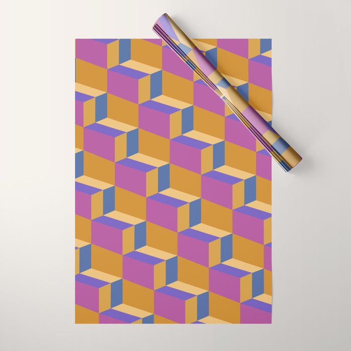 Cuboid Geometric Abstract Shapes Pattern XXV Wrapping Paper Gallery Image 1