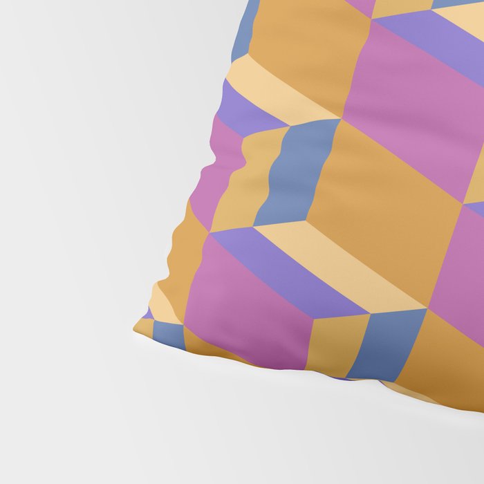 Cuboid Geometric Abstract Shapes Pattern XXV Pillow Sham Gallery Image 4