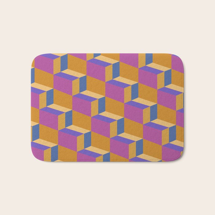 Cuboid Geometric Abstract Shapes Pattern XXV Bath Mat Gallery Image 1