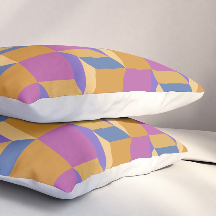 Cuboid Geometric Abstract Shapes Pattern XXV Pillow Sham Gallery Image 3