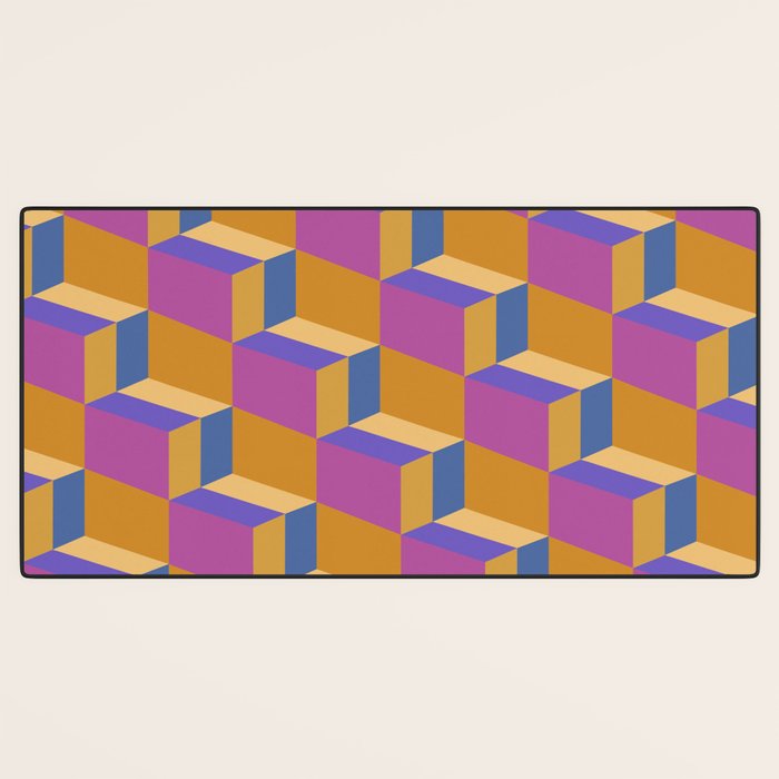 Cuboid Geometric Abstract Shapes Pattern XXV Desk Mat Gallery Image 3