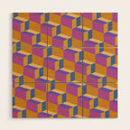 Cuboid Geometric Abstract Shapes Pattern XXV Wood Wall Art Gallery Image 1