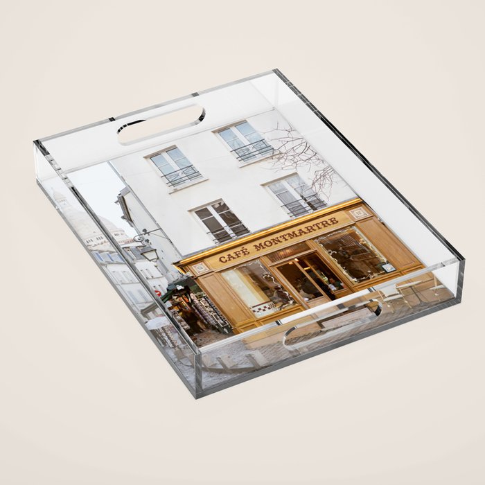 Cafe Montmartre | Paris Art Print | Travel Photography Acrylic Tray Gallery Image 1