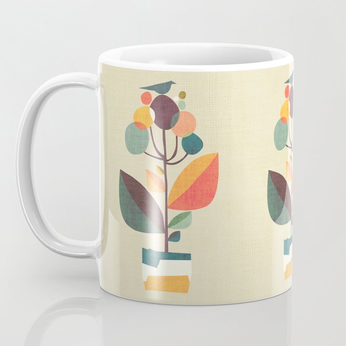 Potted plant with a bird Coffee Mug Gallery Image 3