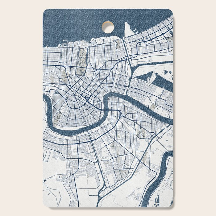 New Orleans City Map of Louisiana, USA - Coastal Cutting Board Gallery Image 1