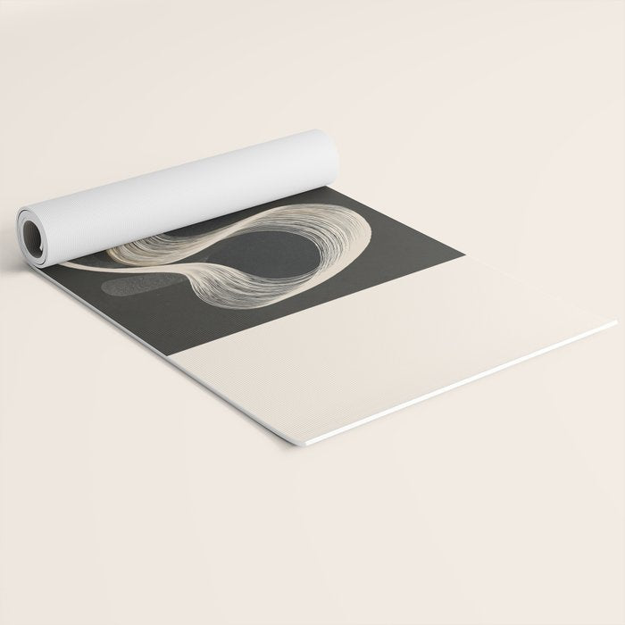 Monochrome Flow - Abstract Line Movement Yoga Mat Gallery Image 2