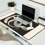 Monochrome Flow - Abstract Line Movement Desk Mat Gallery Image 2