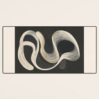 Monochrome Flow - Abstract Line Movement Desk Mat Gallery Image 3