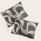 Monochrome Flow - Abstract Line Movement Pillow Sham Gallery Image 3