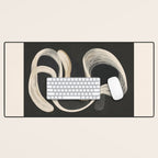 Monochrome Flow - Abstract Line Movement Desk Mat Gallery Image 1
