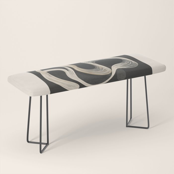 Monochrome Flow - Abstract Line Movement Bench Gallery Image 1
