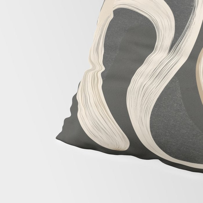Monochrome Flow - Abstract Line Movement Pillow Sham Gallery Image 4