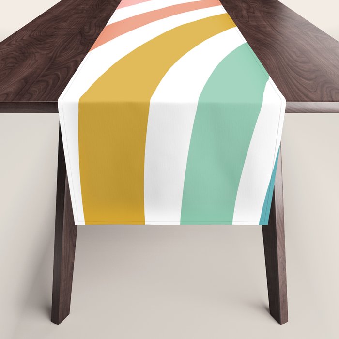 Simple Happy Rainbow Art Table Runner Gallery Image 1