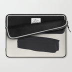 Mid Century Modern Minimalist Abstract Art Brush Strokes Black & White Ink Art Square Shapes Laptop Sleeve Gallery Image 2
