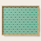Mint Green Leaf Motif Serving Tray Gallery Image 1