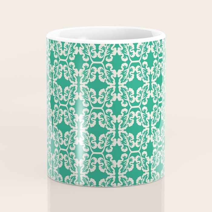 Mint Green Leaf Motif Coffee Mug Gallery Image 4