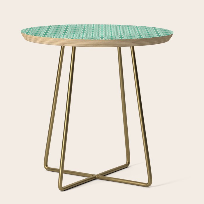 Mint Green Leaf Motif Side Table Gallery Image 1
