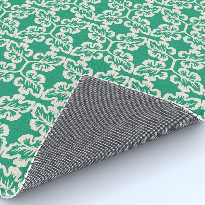 Mint Green Leaf Motif Rug Gallery Image 4