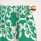 Mint Green Leaf Motif Window Curtain Gallery Image 2
