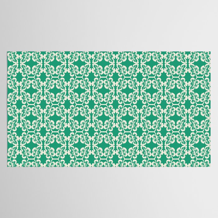 Mint Green Leaf Motif Tablecloth Gallery Image 2