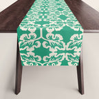 Mint Green Leaf Motif Table Runner Gallery Image 1
