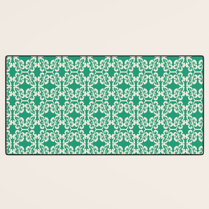 Mint Green Leaf Motif Desk Mat Gallery Image 3