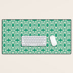 Mint Green Leaf Motif Desk Mat Gallery Image 1