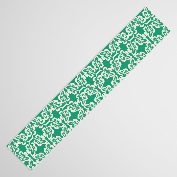 Mint Green Leaf Motif Table Runner Gallery Image 3