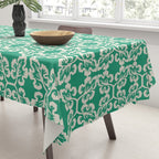 Mint Green Leaf Motif Tablecloth Gallery Image 3