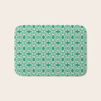 Mint Green Leaf Motif Bath Mat Gallery Image 1