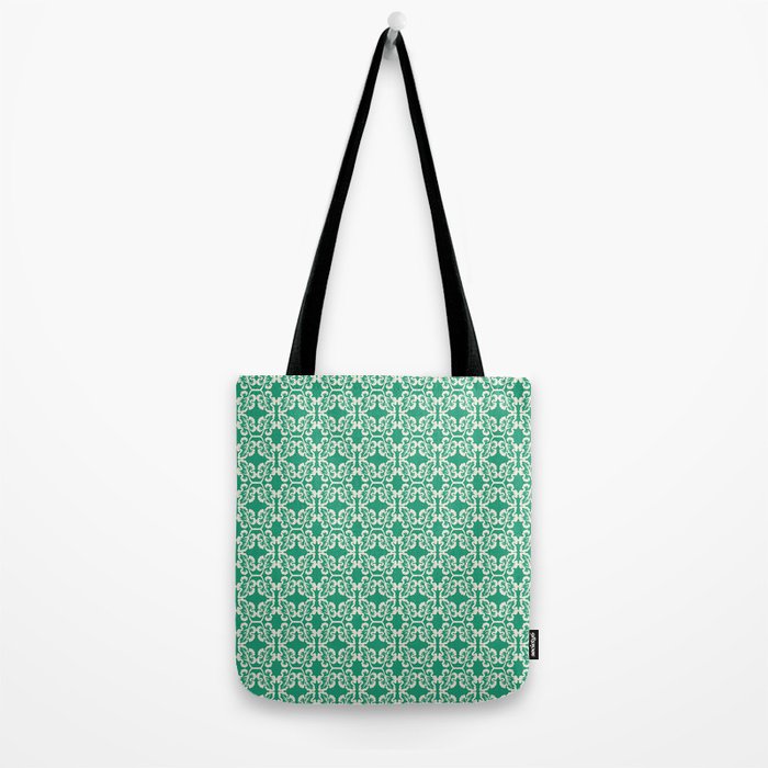 Mint Green Leaf Motif Tote Bag Gallery Image 2