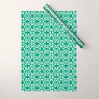 Mint Green Leaf Motif Wrapping Paper Gallery Image 1