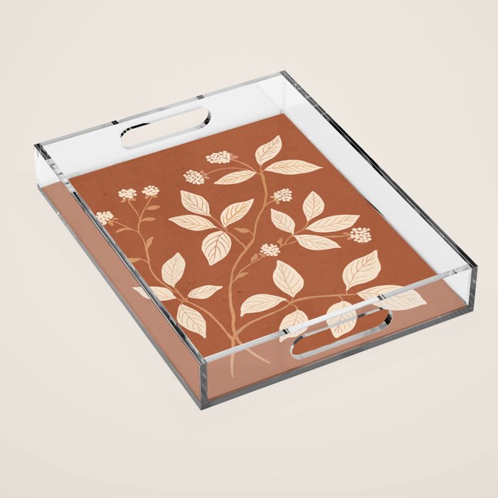 Terracotta Leaves Acrylic Tray Gallery Image 1
