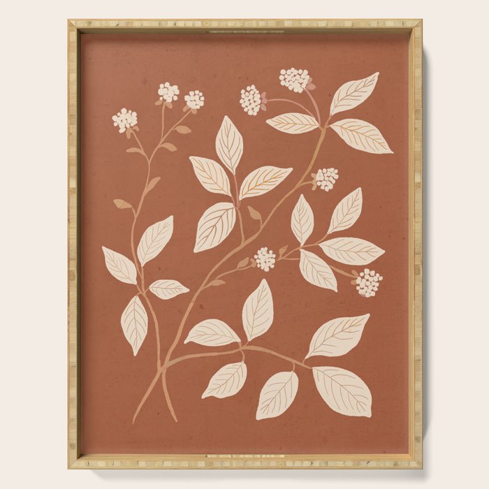 Terracotta Leaves Serving Tray Gallery Image 1