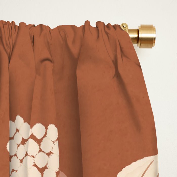 Terracotta Leaves Window Curtain Gallery Image 2